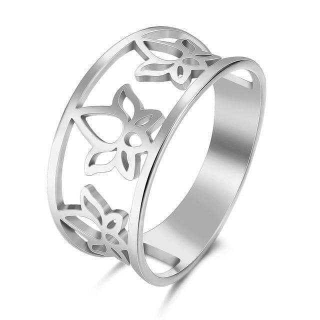 Ancient Egyptian Flower of Lotus Stainless Steel Ring