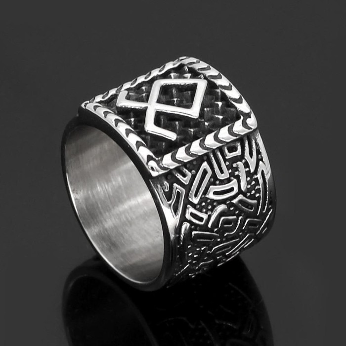 Viking Nordic Runic Alphabet Stainless Steel Ring