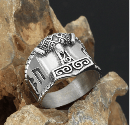 Vikings Raven Mjölnir Stainless Steel Ring