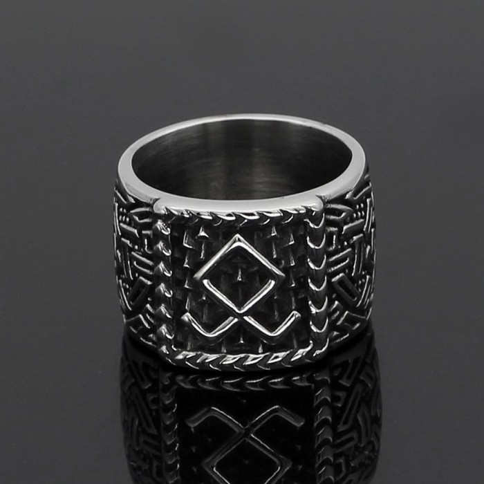 Viking Nordic Runic Alphabet Stainless Steel Ring