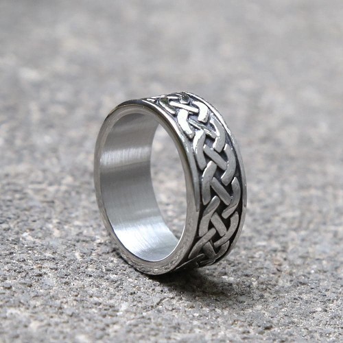 Celtic Loop Eternity Knot Stainless Steel Ring