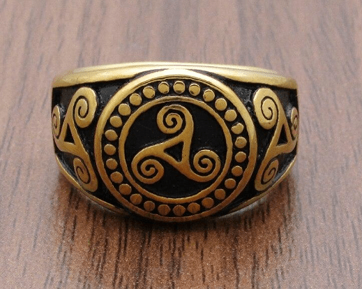 Celtic Triple Spiral  Triskelion Stainless Steel Ring