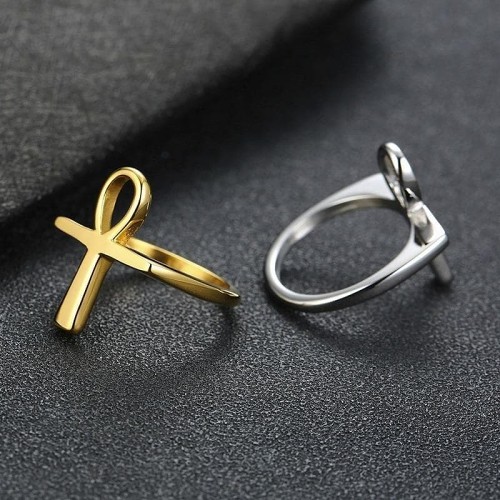 Ancient Egypt Ankh Stainless Steel Ring