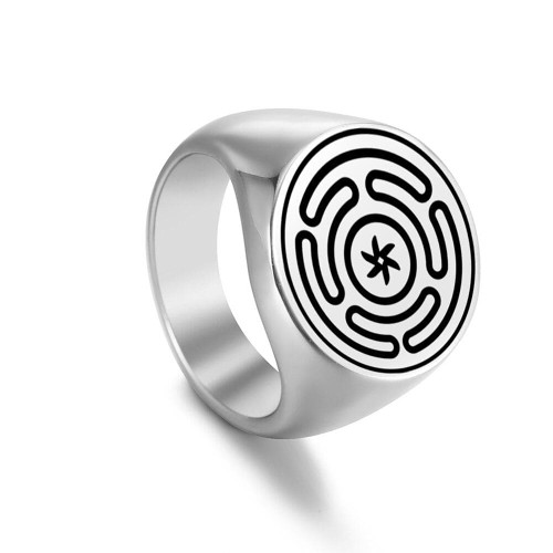 Ancient Greece Hecate’s Wheel Stainless Steel Ring