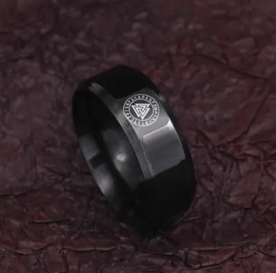 Vikings Runic Valknut Stainless Steel Ring