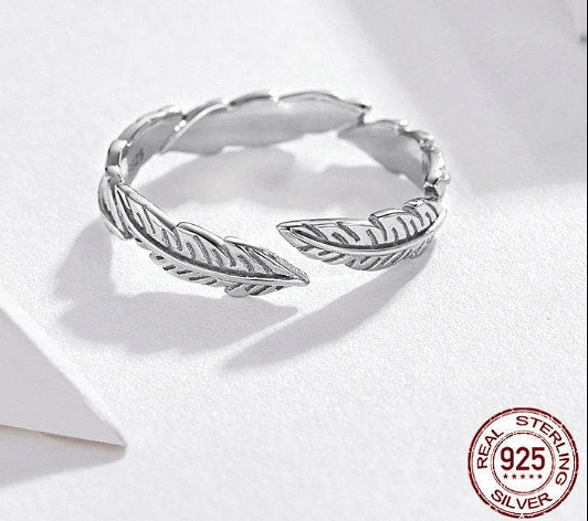 Native American Feather 925 Sterling Silver Ring