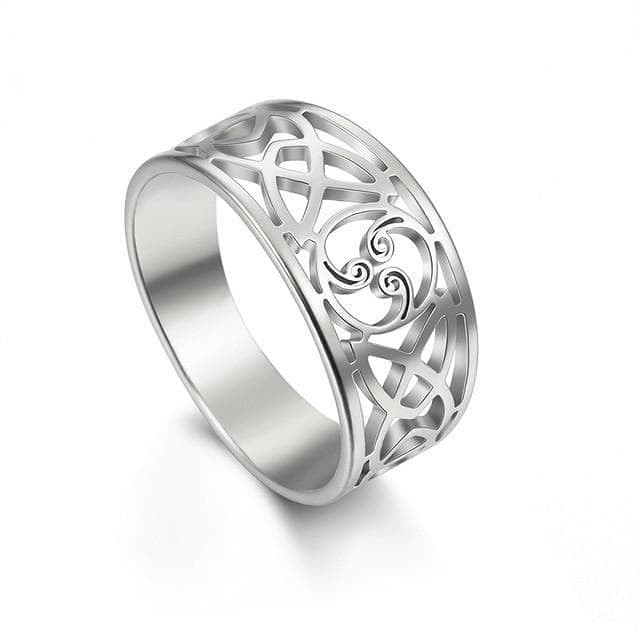 Celtic Triskelion Knot Stainless Steel Ring