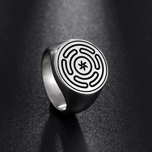 Ancient Greece Hecate’s Wheel Stainless Steel Ring