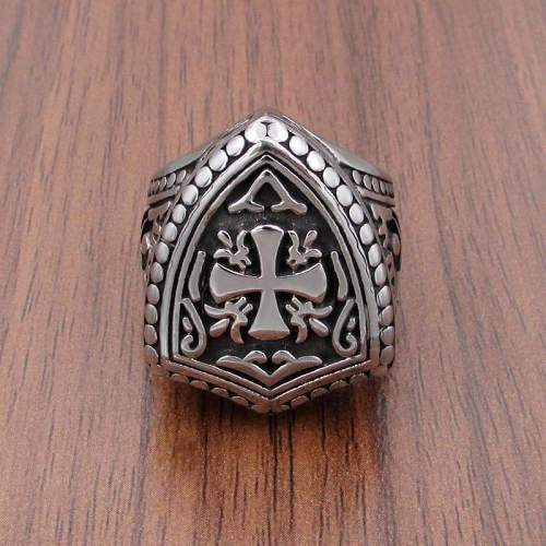Templar Pattée Cross Solid Stainless Steel Ring