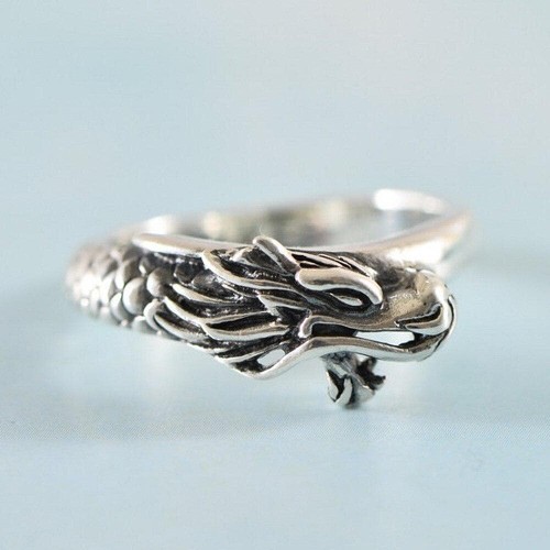 Vikings Dragon Fafnir Sterling Silver Ring