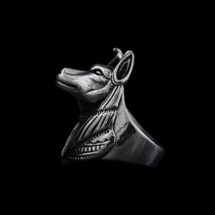 Ancient Egypt Anubis Stainless Steel Ring