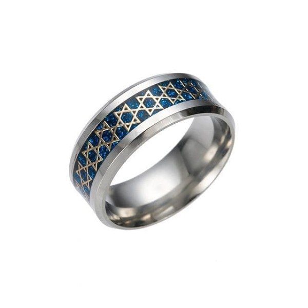 Ancient Greece Six Pointed Star Stainless Steel Ring
