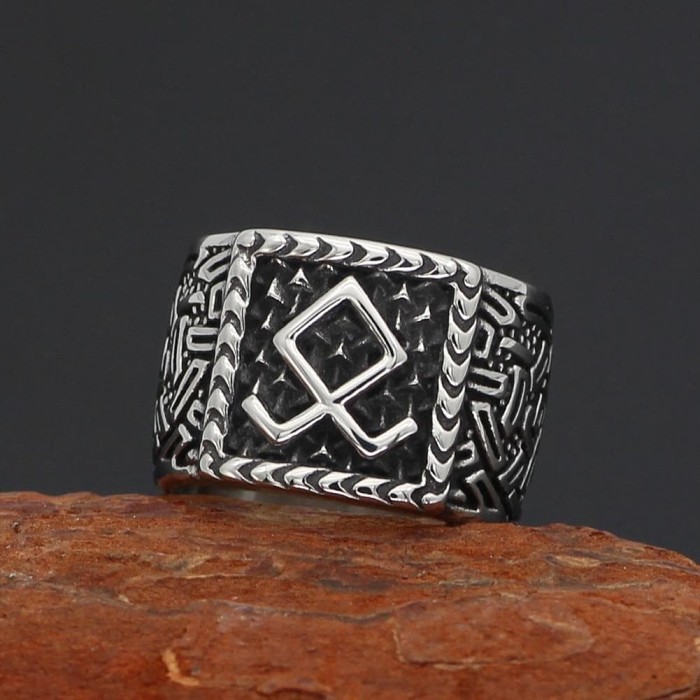 Viking Nordic Runic Alphabet Stainless Steel Ring