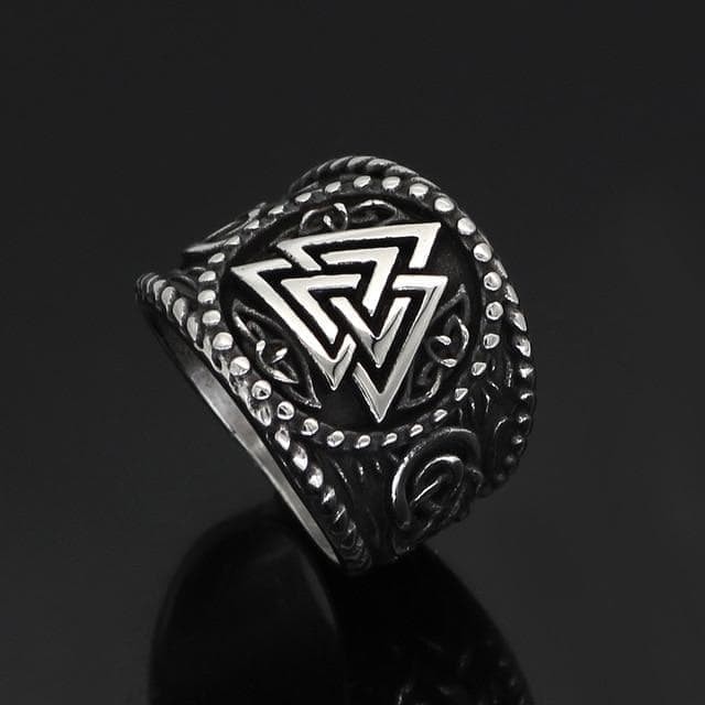 Viking Nordic Valknut Solid Stainless Steel Ring