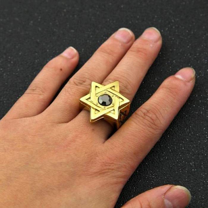 Freemasonic Star of David Stainless Steel Ring