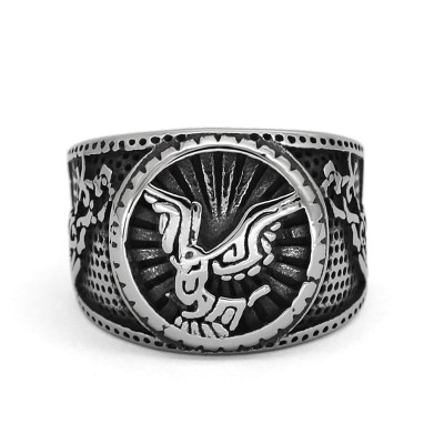 Viking Nordic Raven Fenrir Stainless Steel Ring
