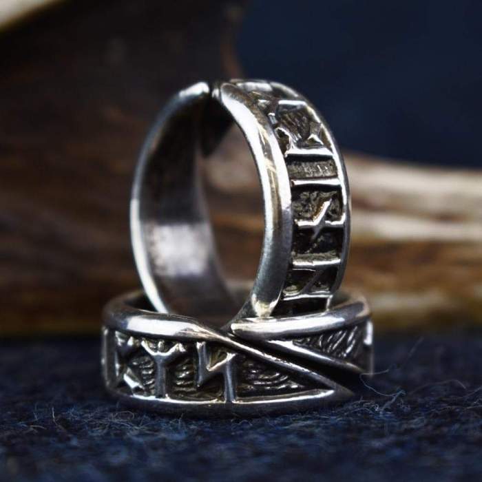 Vikings Runic Alphabet Adjustable Ring