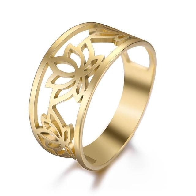 Ancient Egyptian Flower of Lotus Stainless Steel Ring