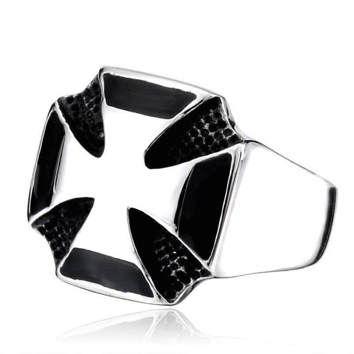 Templar Cross Pattée Stainless Steel Ring