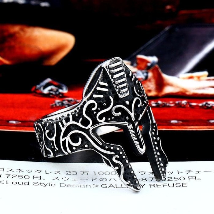 Ancient Roman Mask Stainless Steel Ring