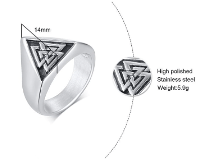 Vikings Valknut Grade 316 Stainless Steel Ring