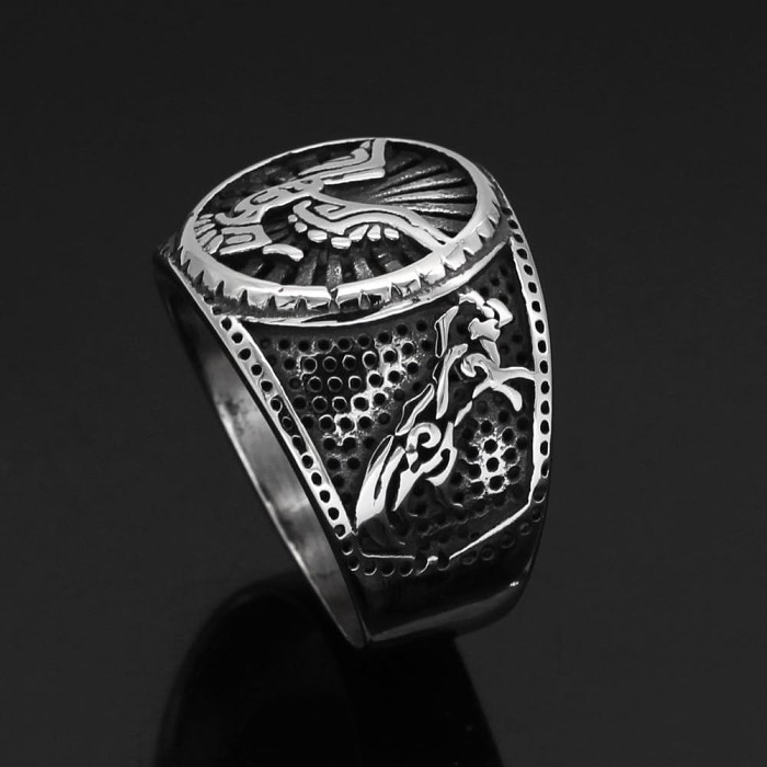 Viking Nordic Raven Fenrir Stainless Steel Ring