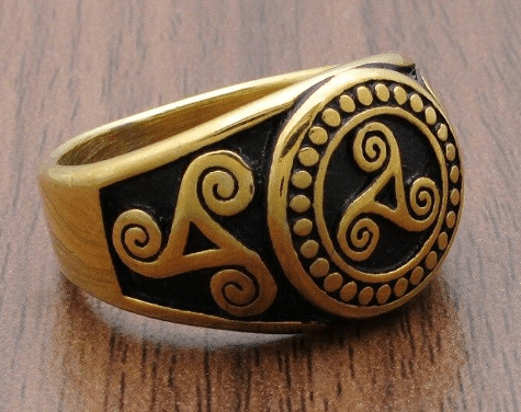 Celtic Triple Spiral  Triskelion Stainless Steel Ring
