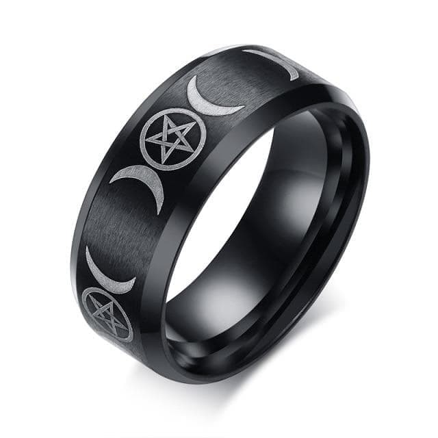 Wiccan Triple Goddess Stainless Steel Ring
