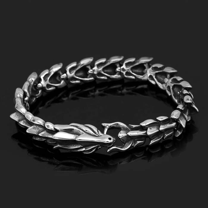 Vikings Dragon Head Stainless Steel Bracelet