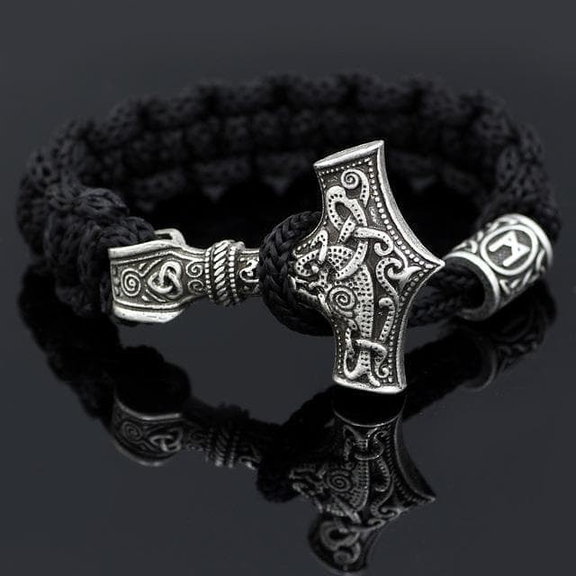 Vikings Mjolnir Paracord Rune Bracelet