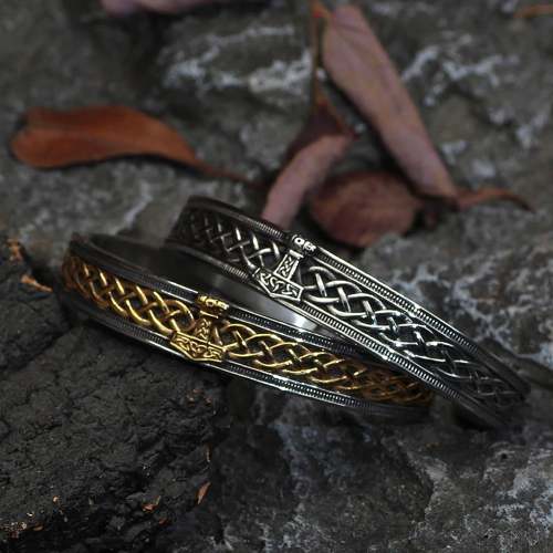 Vikings Thor's Hammer Stainless Steel Bangle Bracelet