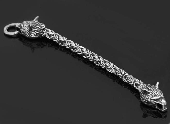 Vikings Wolf Head King's Chain Stainless Steel Bracelet