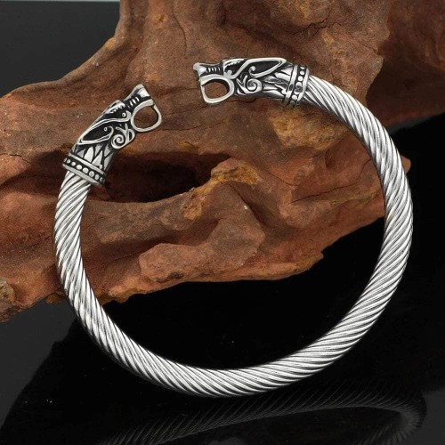 Vikings Two Dragon Heads Stainless Steel Bracelet