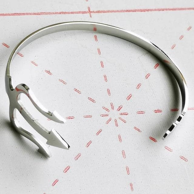 Ancient Greece Trident Stainless Steel Cuff Bracelet