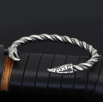 Vikings Raven Head Stainless Steel Bracelet