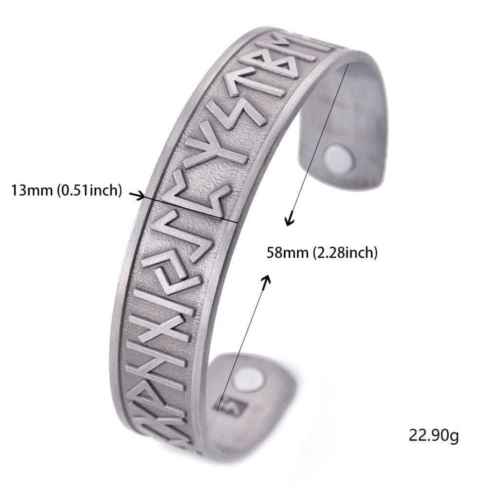 Viking Nordic Runic Stainless Steel Cuff Bracelet