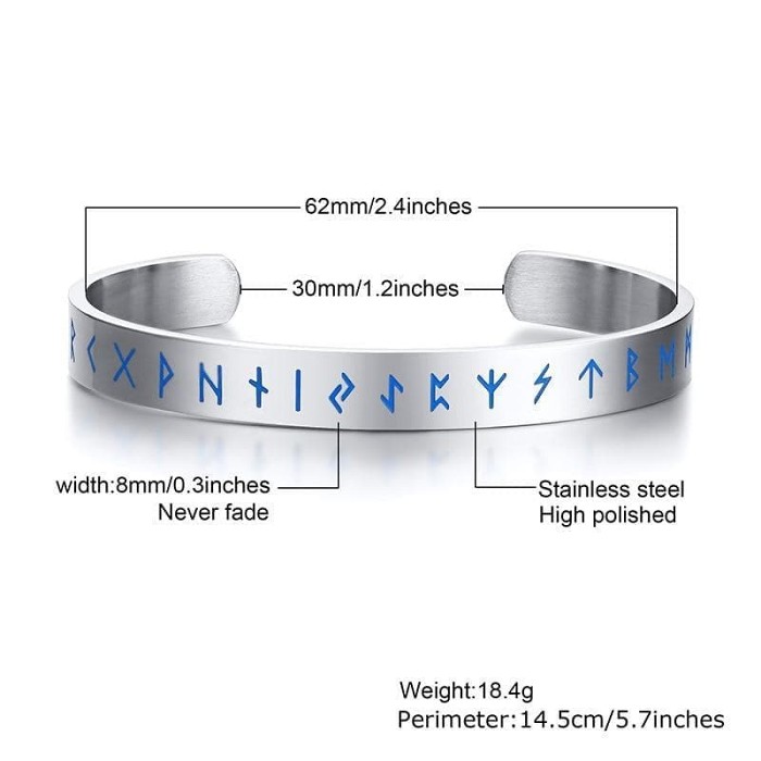 Viking Nordic Runic Stainless Steel Bracelet