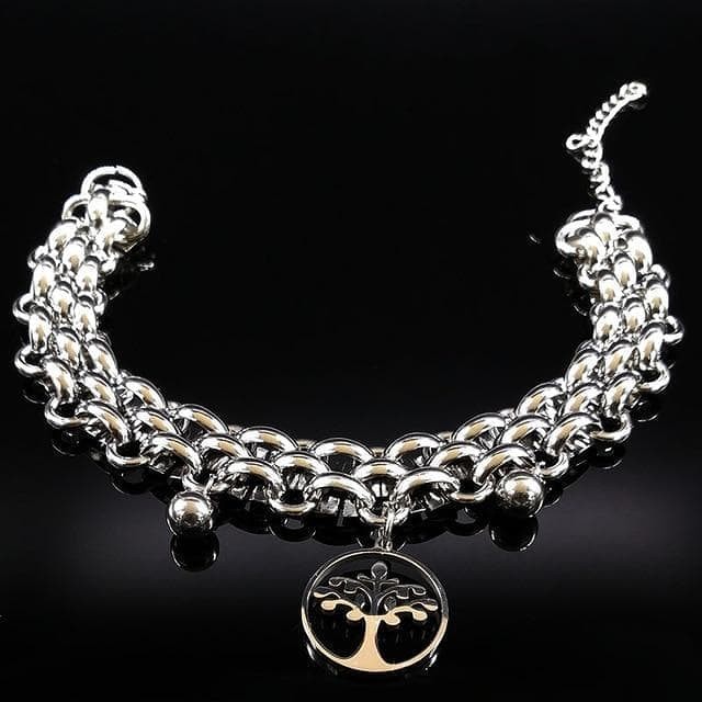 Viking Yggdrasil Tree Stainless Steel Bracelet