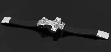 Vikings Mjolnir Leather Bracelet