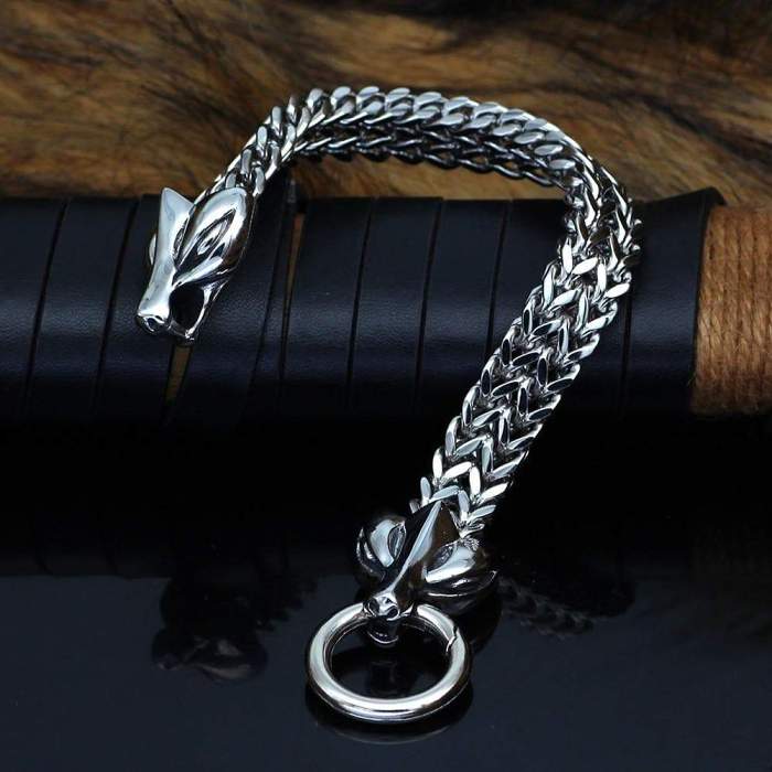 Vikings Wolf Stainless Steel Bracelet