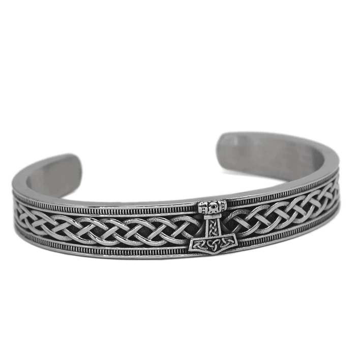 Vikings Thor's Hammer Stainless Steel Bangle Bracelet