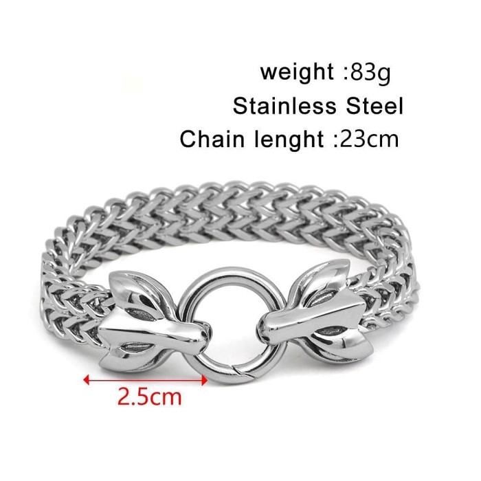 Vikings Wolf Stainless Steel Bracelet