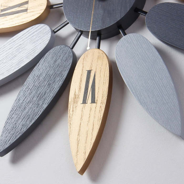 Nordic Wooden Leaf Wall Clock