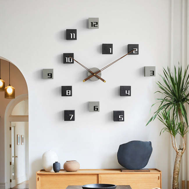 Square Modern Wooden Wall Clock