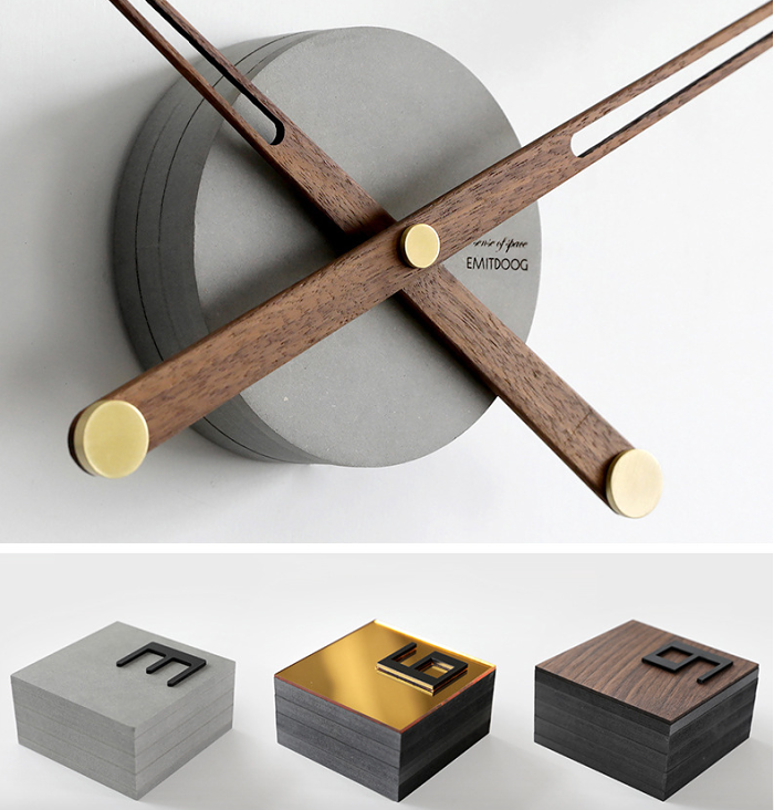 Square Modern Wooden Wall Clock