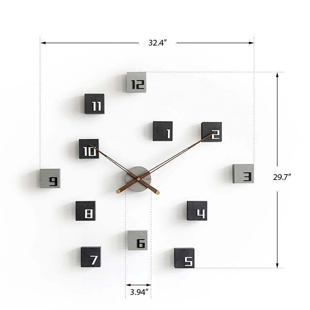 Square Modern Wooden Wall Clock