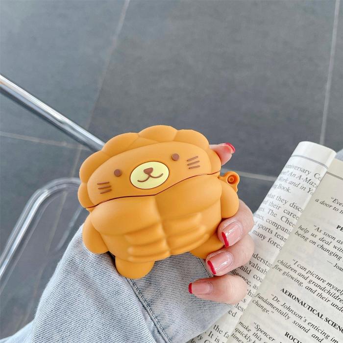 Muscle Bear Cartoon Silicone Earphone Case