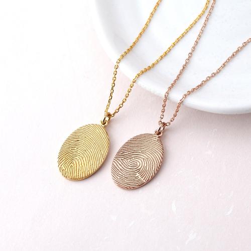 Actual Fingerprint Necklace Memorial Thumbprint Jewelry