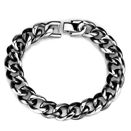 3W1000 - High polished (no plating) Stainless Steel Bracelet with Cera