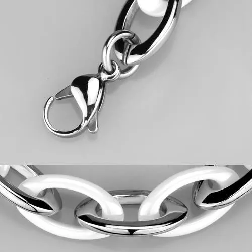 3W1008 - High polished (no plating) Stainless Steel Bracelet with Cera